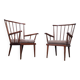 Pair of vintage fan armchairs from the 60s, Baumann edition.