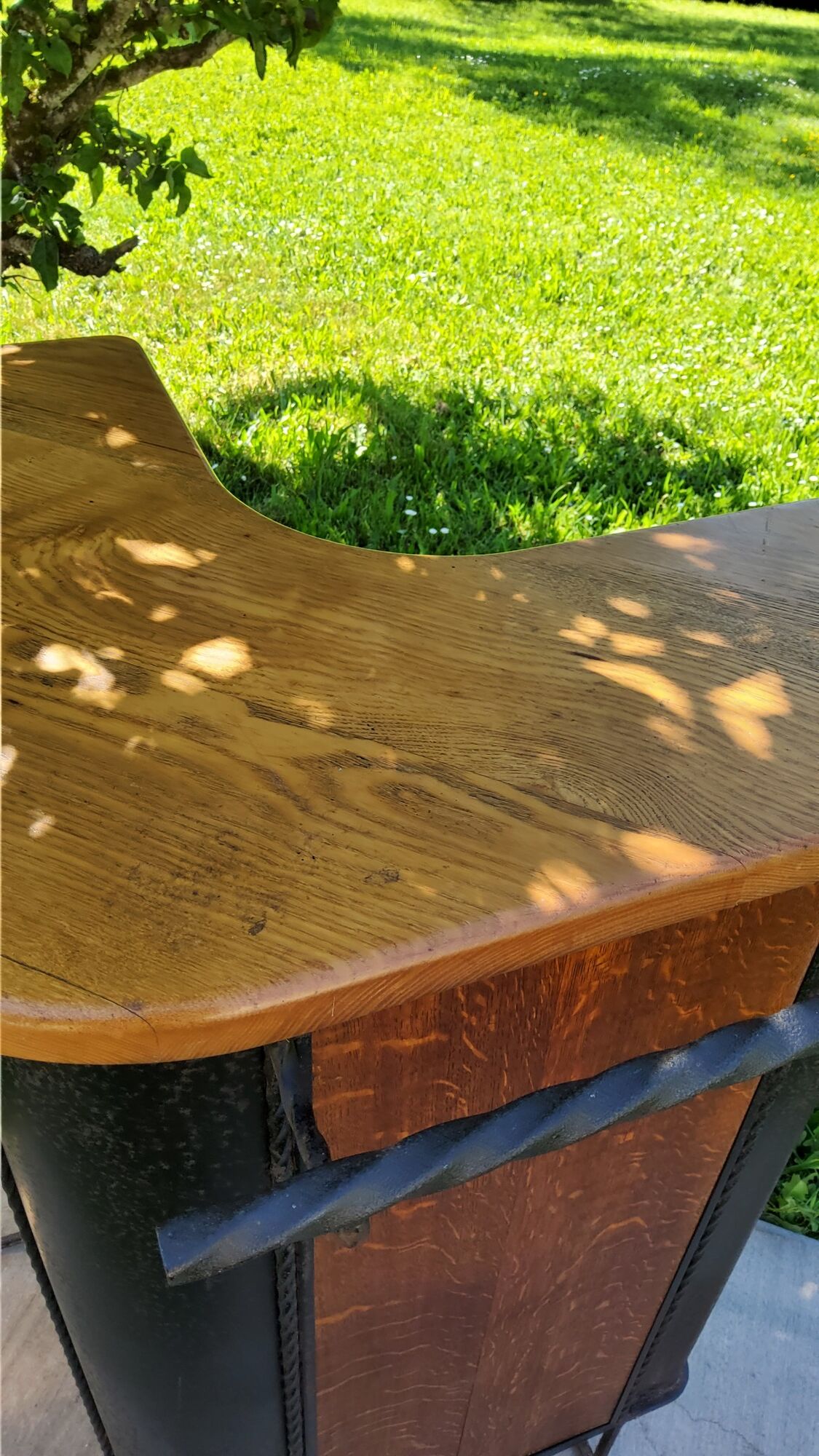 Bar from the 50s/60s in solid blond oak and black metal
