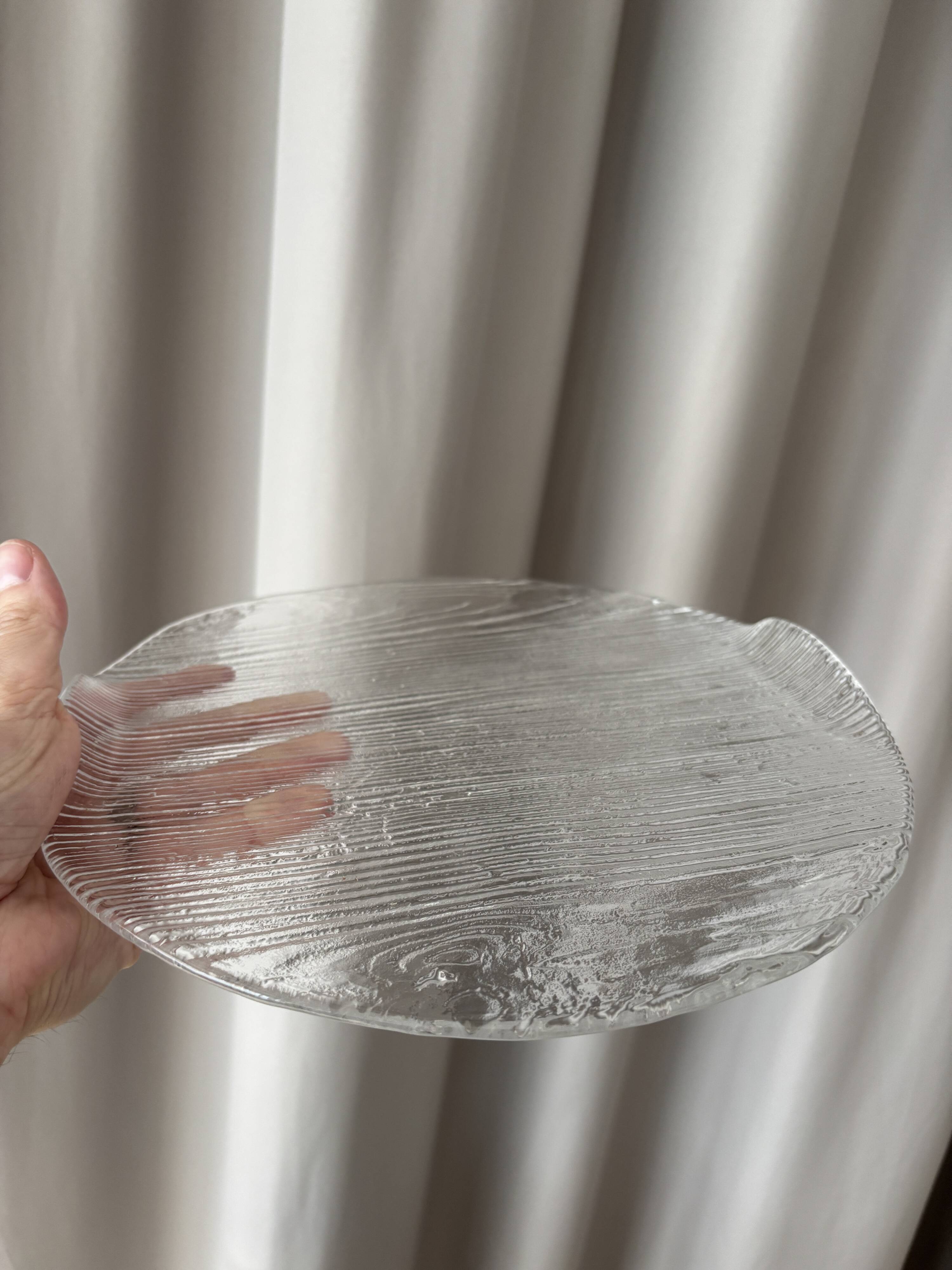 Textured glass plate "Bark" by Bengt Edenfalk for Skruf
