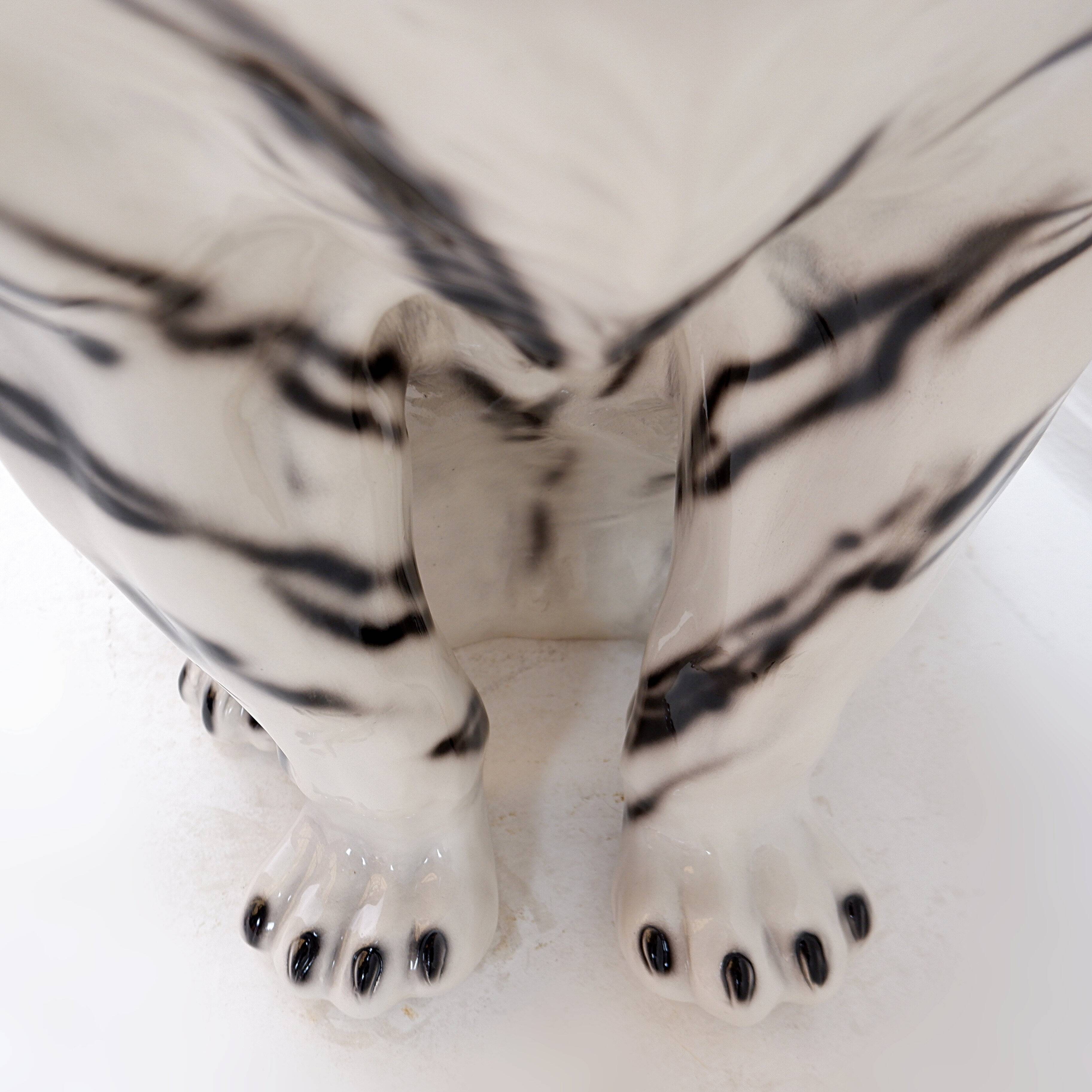 White ceramic tiger - Ceramiche Boxer, Italy