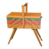 Vintage worker, sewing box feet compass