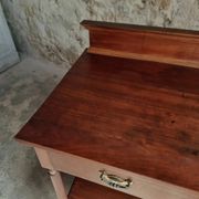 Console en acajou antique avec tiroir et étagère, table de service française, vers 1900