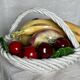 Vintage 1960s Trompe-l'Œil Fruit Basket in Woven Ceramic with Slipware