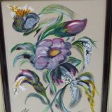 Tableau peinture gouache signé
