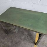 Vintage industrial steel desk/office with mint green top