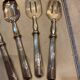 Silver dessert serving cutlery with minerva stamp original box