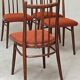 Set of 4 dining chairs TON Bystrice Antonin Suman orange fabric