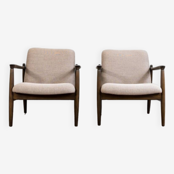 Kvadrat Customizable Pair Of Restored Mid Century Armchairs, 1960's