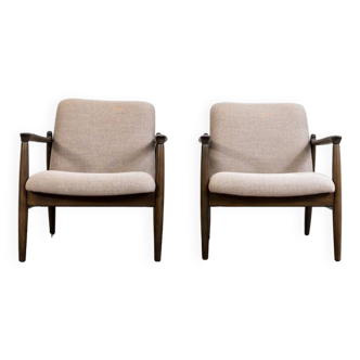 Kvadrat Customizable Pair Of Restored Mid Century Armchairs, 1960's