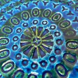 Large wall plate Rimini Blu Italian mid-century by Aldo Londi for Bitossi, 1960s.