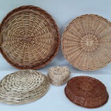 Set 5 wicker trays
