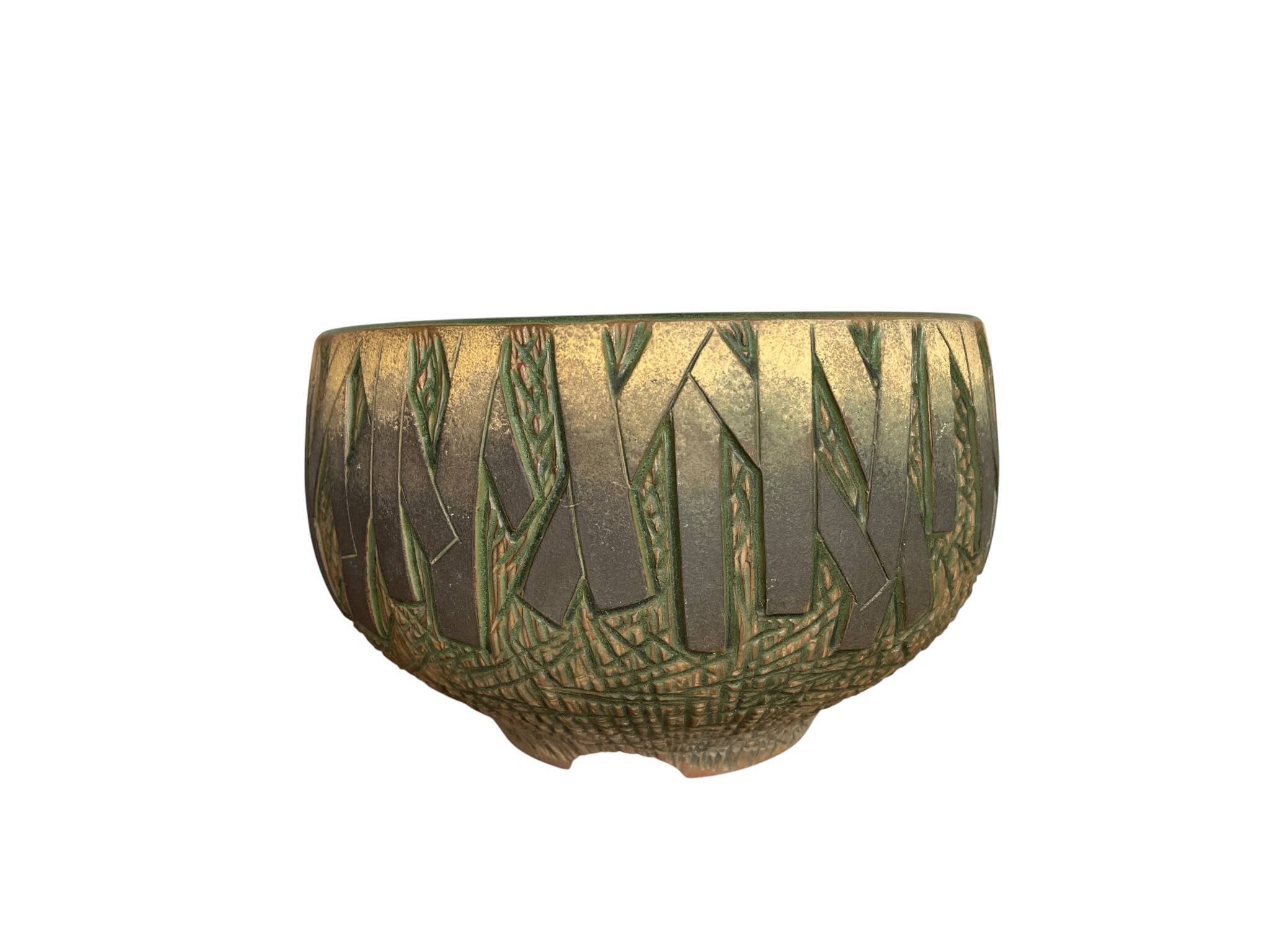 Ancient terracotta pot for bonsai succulents, Korea, signed 20th century.