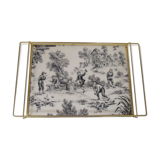 Vintage tray  gold metal
