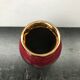 Former red ceramic vase - md Grrmany vintage golden liseret