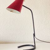 Cocotte lamp in red and black metal, design of the 50s.