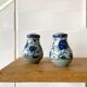 Enamelled ceramic salt and pepper