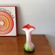 Vase in red, white and green opaline Tie & Dye 1950s