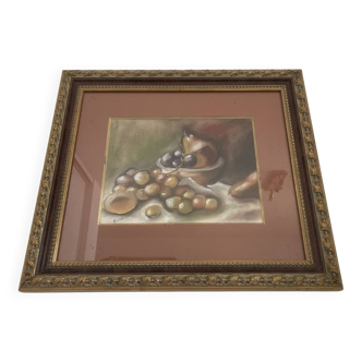 Old painting Still Life Fruits Framed Gold 52x46cm
