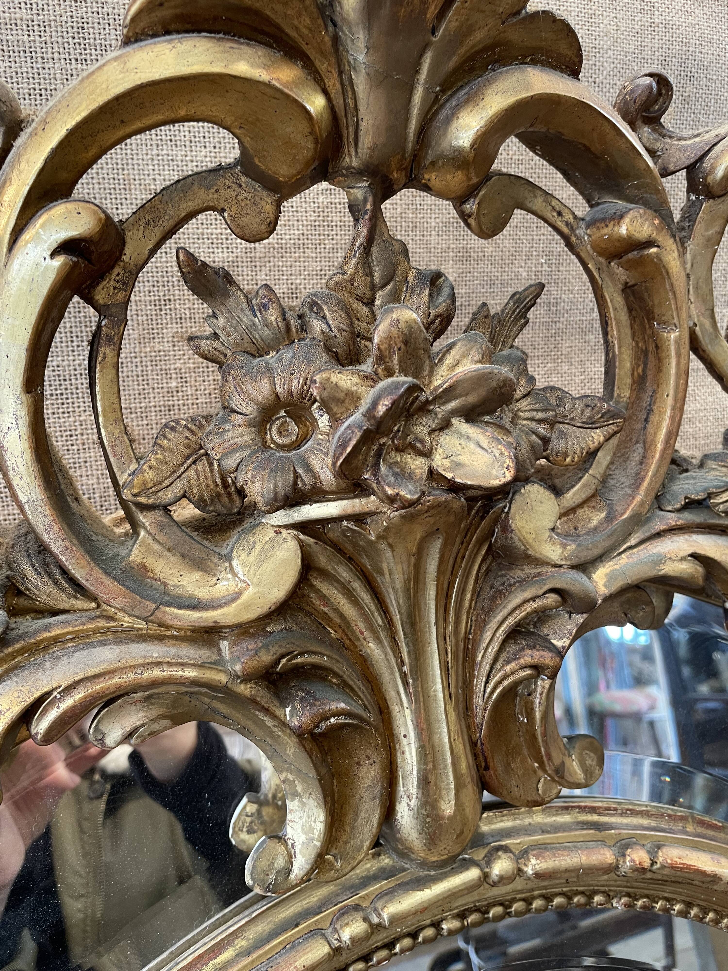 Oval mirror in the Napoleon III style