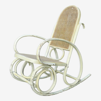 Rocking chair bois courbé et cannage