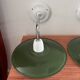 Pair of wall lights in green enameled sheet metal