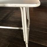 Table basse rotin blanc vintage 50