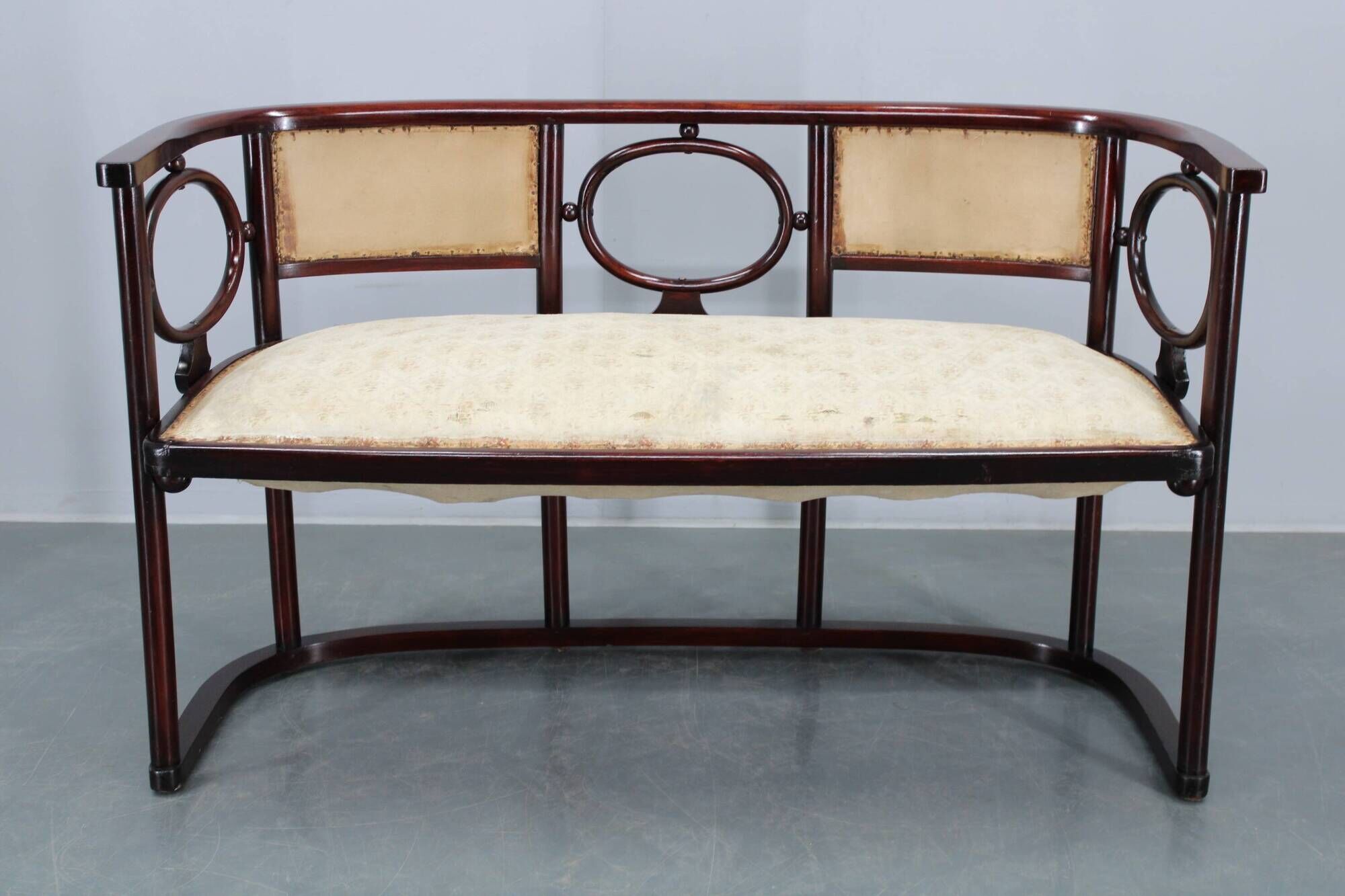 Josef Hoffmann Variation of Art Nouveau "Fledermaus" sofa by Fischel