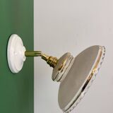 Vintage wall lamp with white and gold granite glass shade