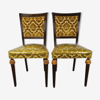 Paire de chaises rembourrées de style Empire des années 1950