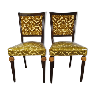 Pair of 1950s Empire style upholstered chairs