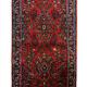 Vintage hamadan runner rug traditional long red wool carpet- 105x250cm