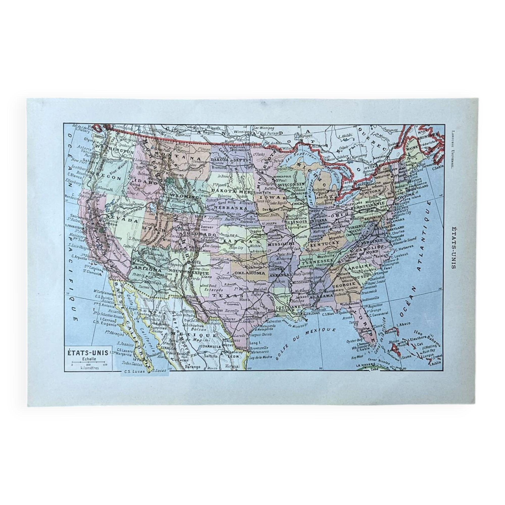 Map of the United States - 20x29cm 1922