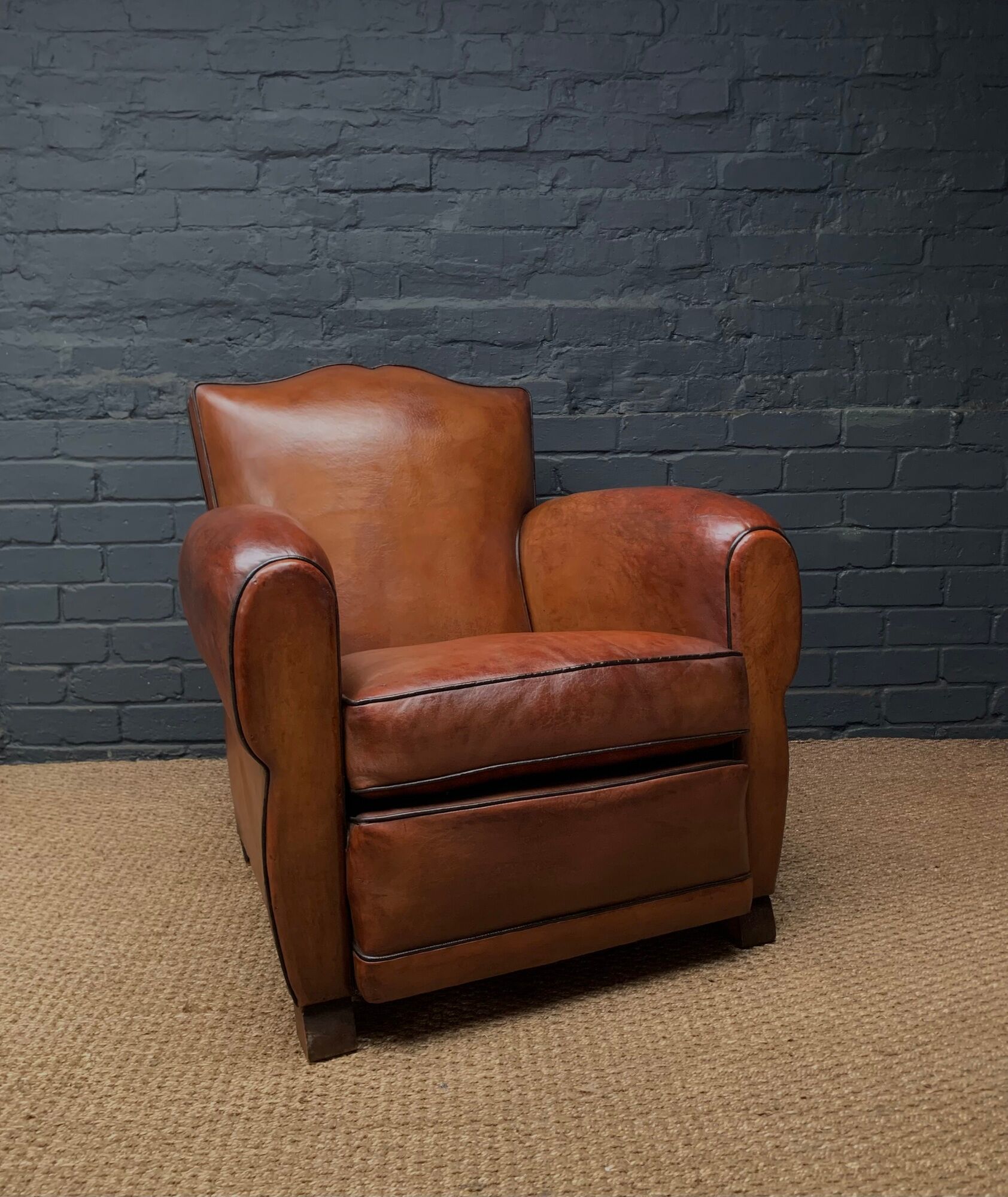 French leather club chair, circa 1930