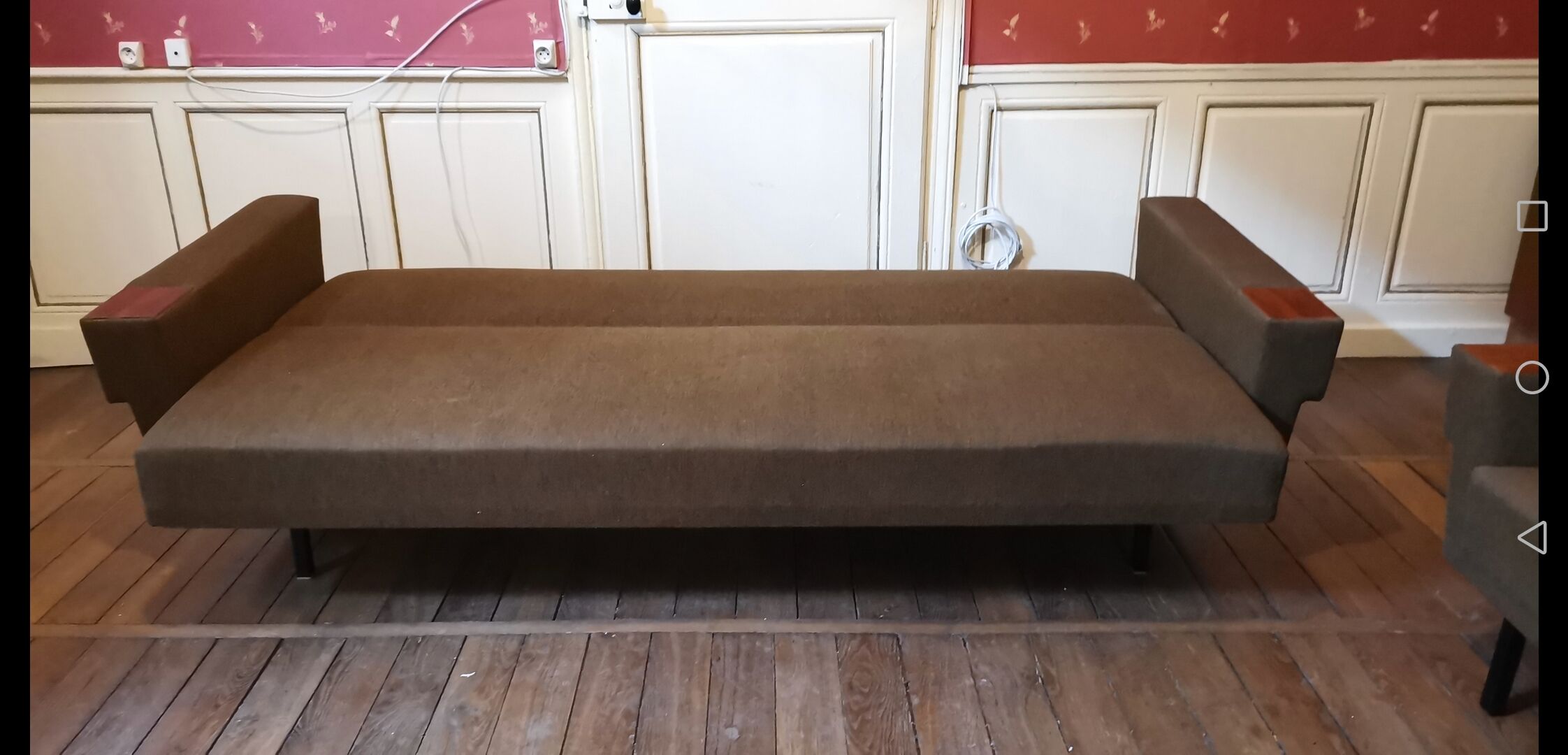 Sofa sofa daybed convertible 60 years 70 khaki
