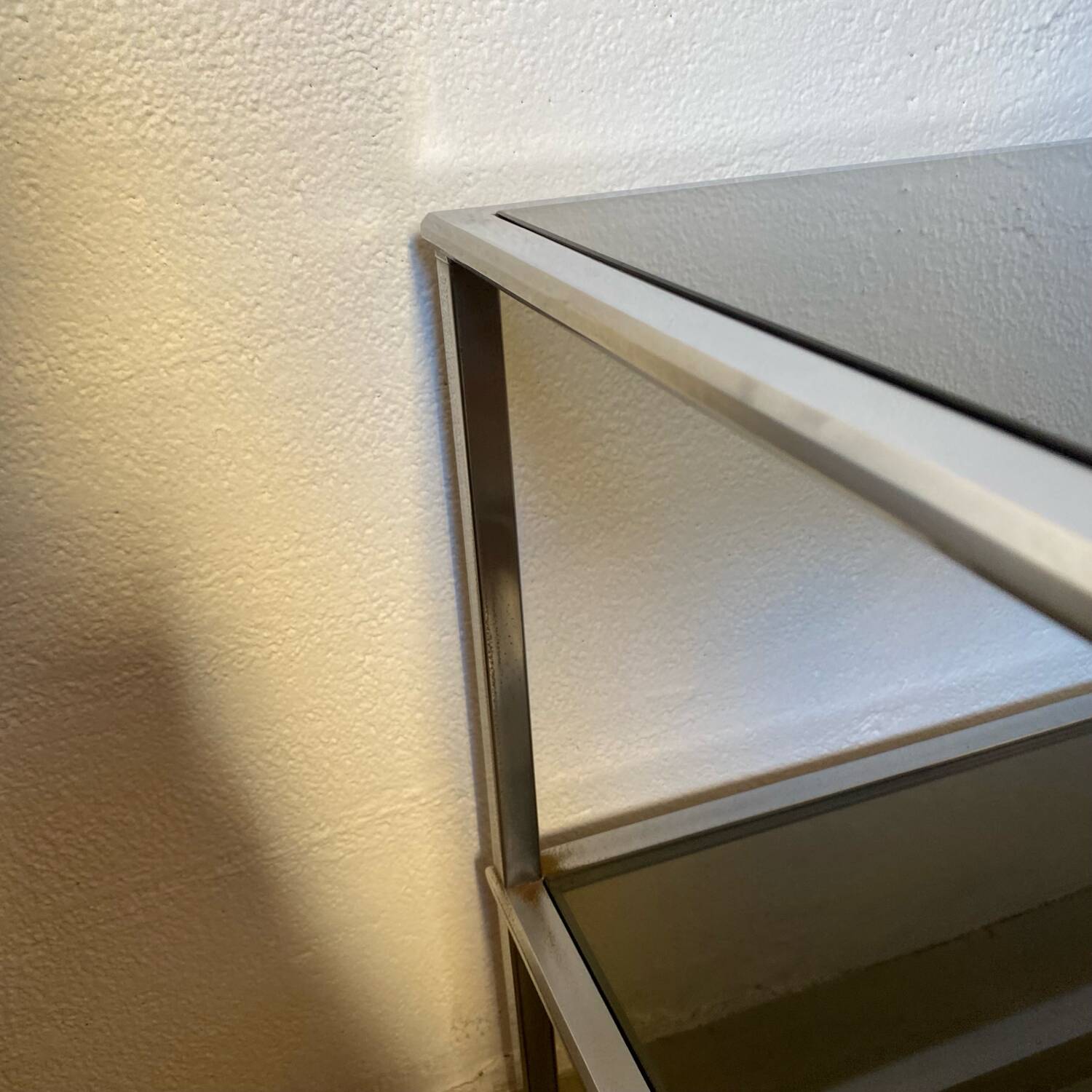 Square coffee table, chrome and smoked glass, 1970s