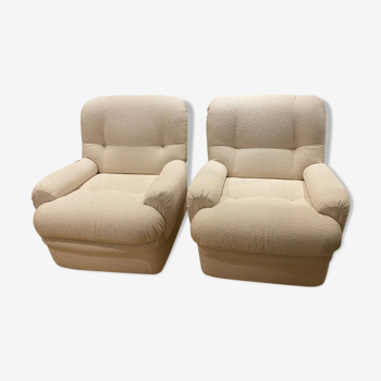 Set de 2 fauteuils tapissés bouclette