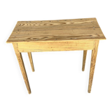 Raw wood side table