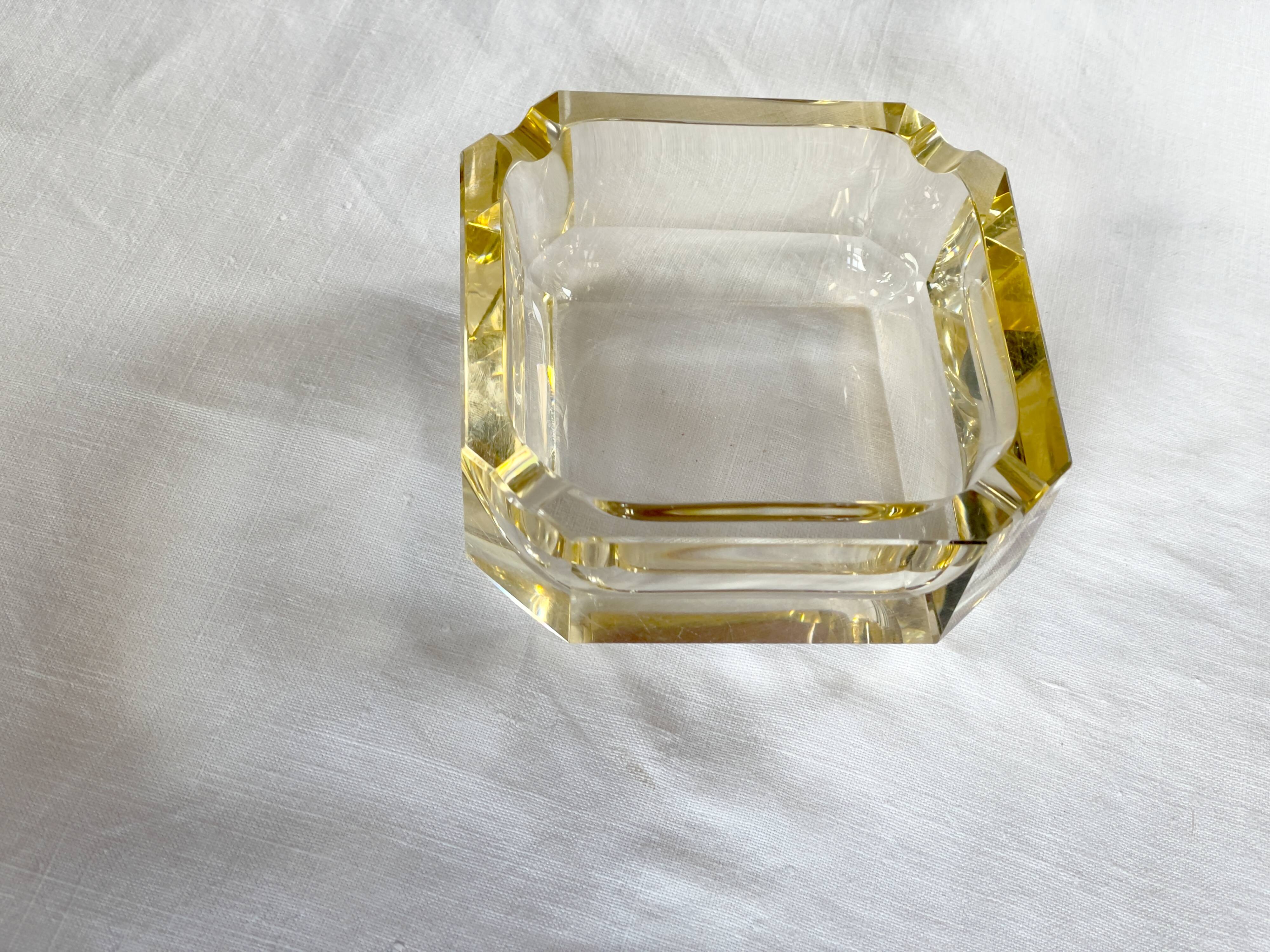Baccarat Art Deco crystal square ashtray