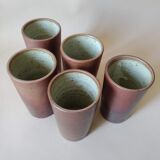 Service orangeade artisanal stoneware vintage 70