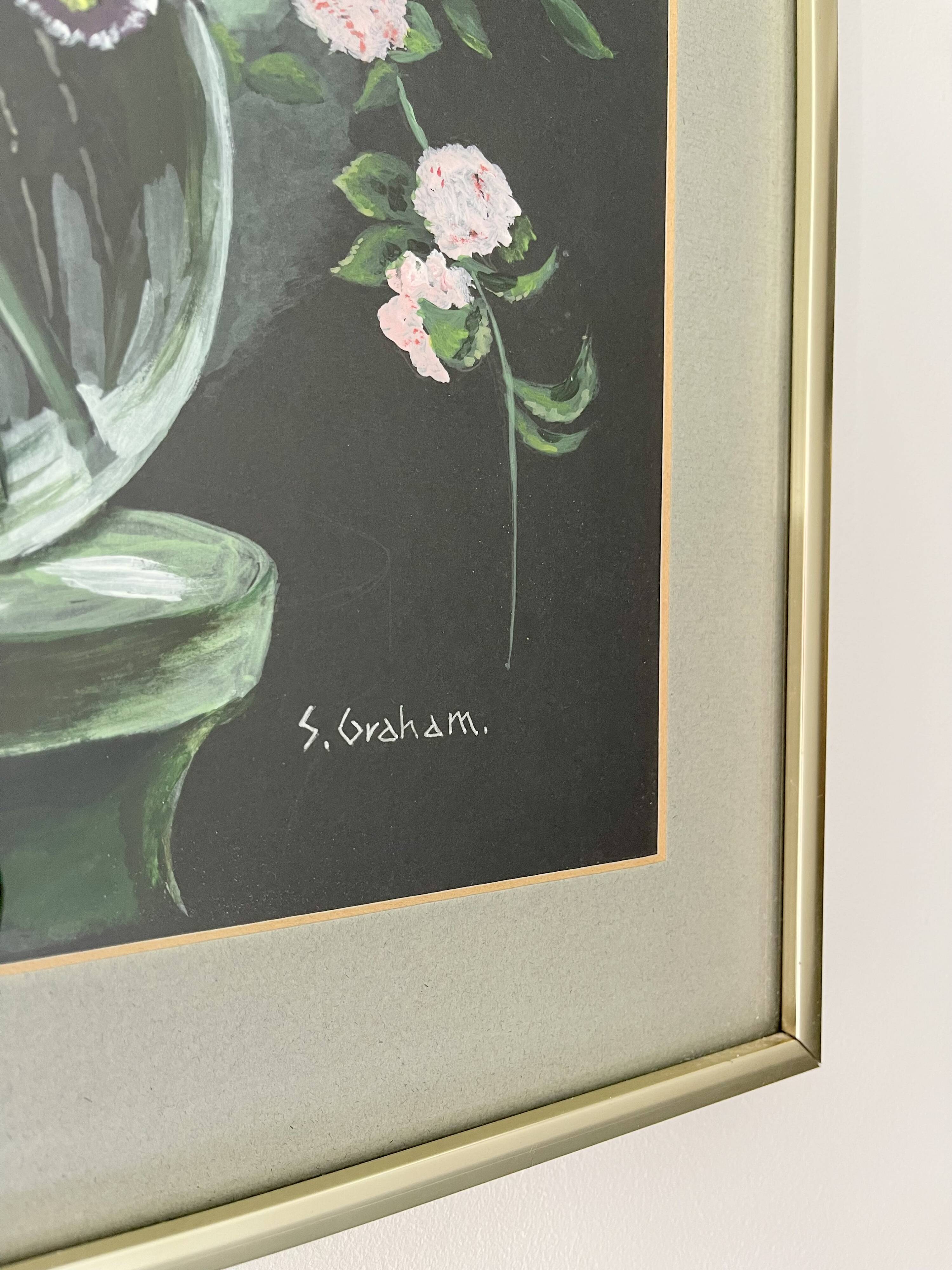 Vintage Still Life Painting of Flowers