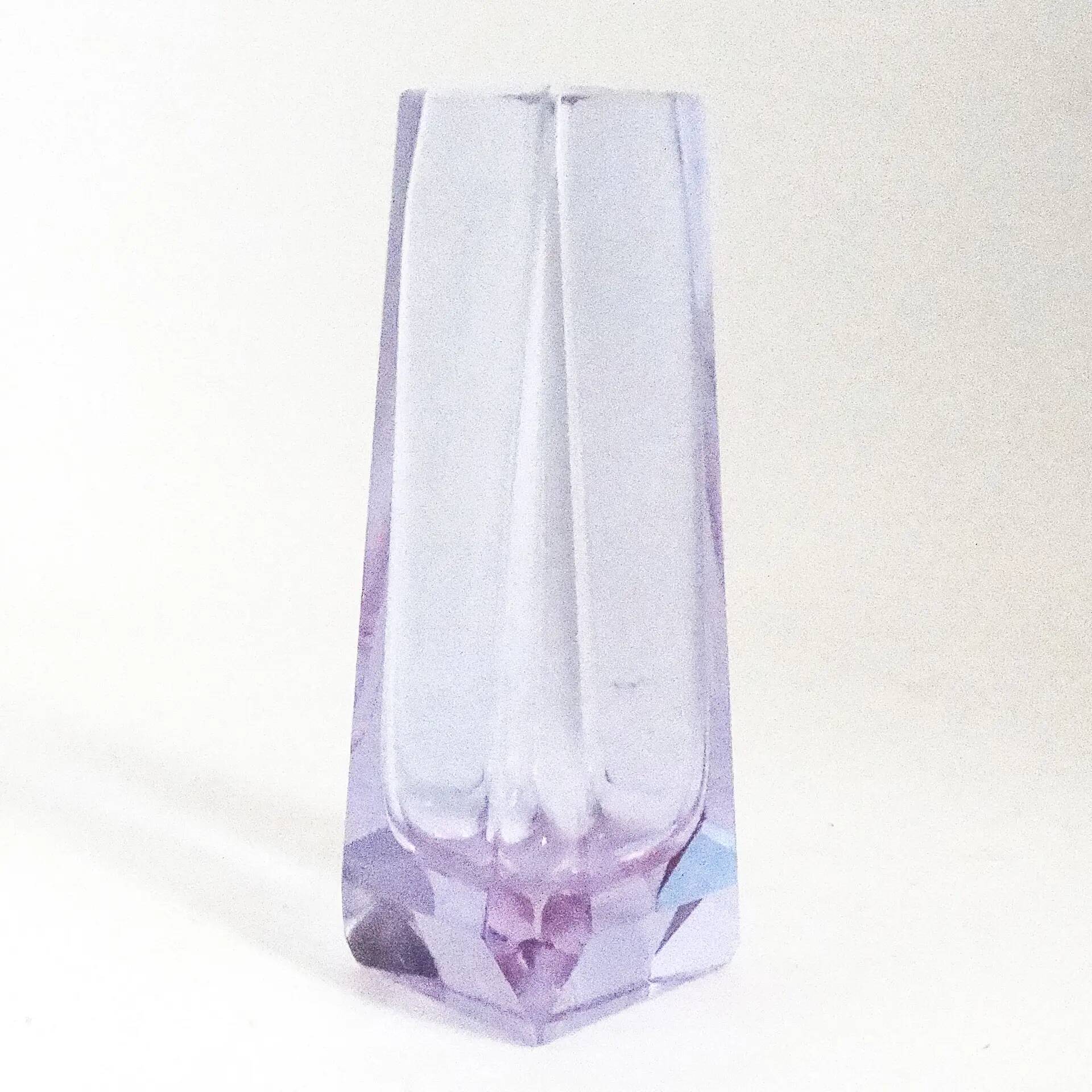 Art Deco vase, alexandrite glass, crystal, Moser, Czechoslovakia, 1930s