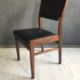 Set of 4 vintage dining chairs in Rosewood and leatherette , 1960s