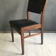 Set of 4 vintage dining chairs in Rosewood and leatherette , 1960s