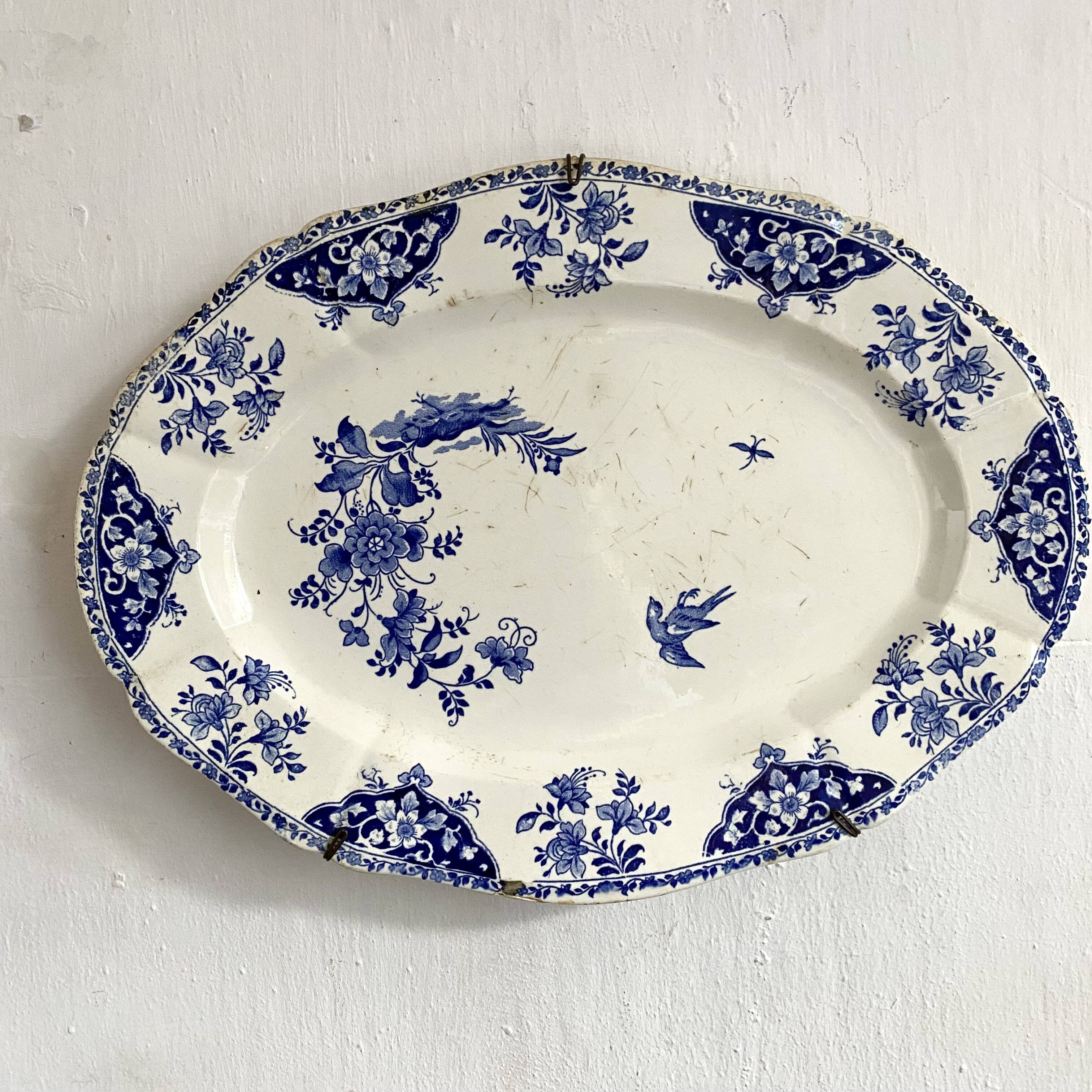 Large antique decorative Gien platter