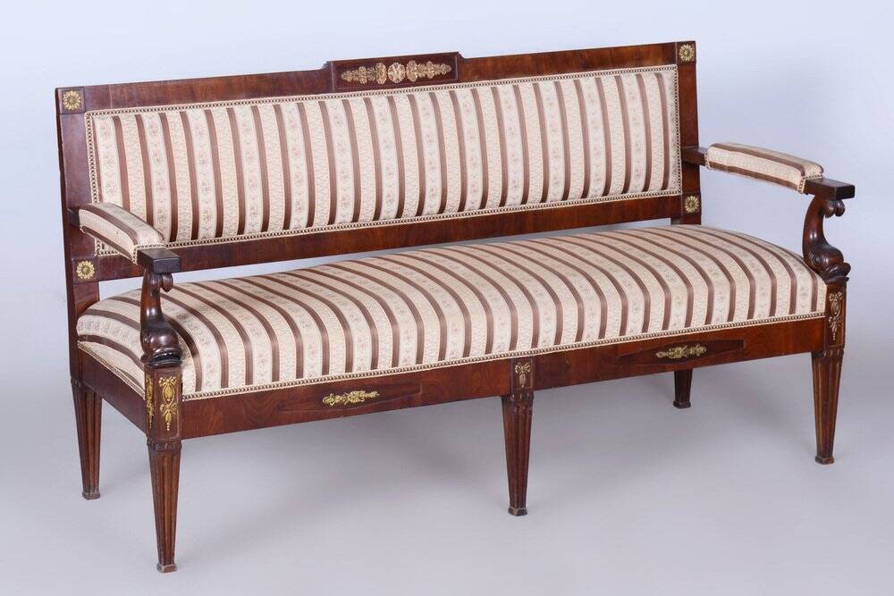 French Empire Mahogany Sofa, 1860s