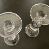 Pair of glass candlesticks