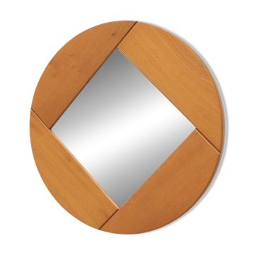 Solid elm mirror, 1980