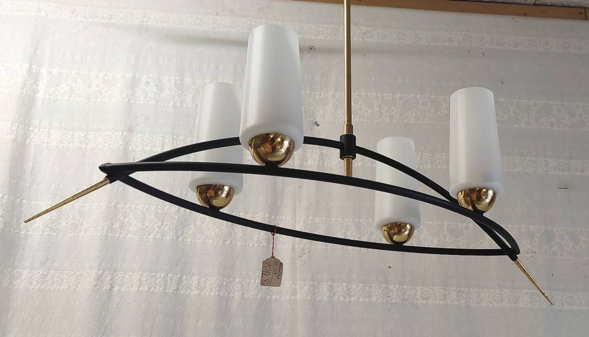Modernist chandelier by Gaston Fossati for Les Ateliers d'art d'Uzes - 1950s