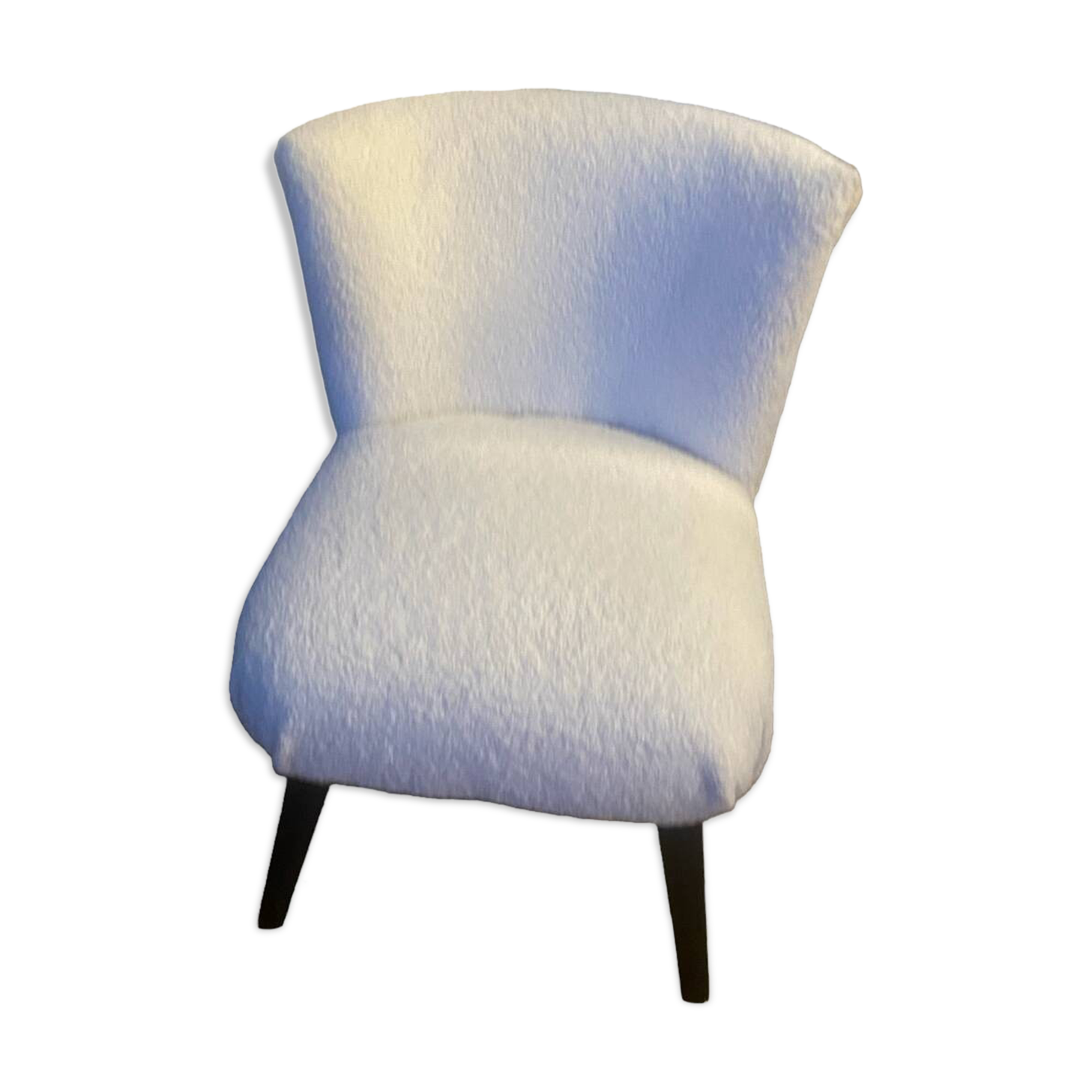 Fauteuil cocktail en tissu bouclette