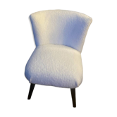 Fauteuil cocktail en tissu bouclette